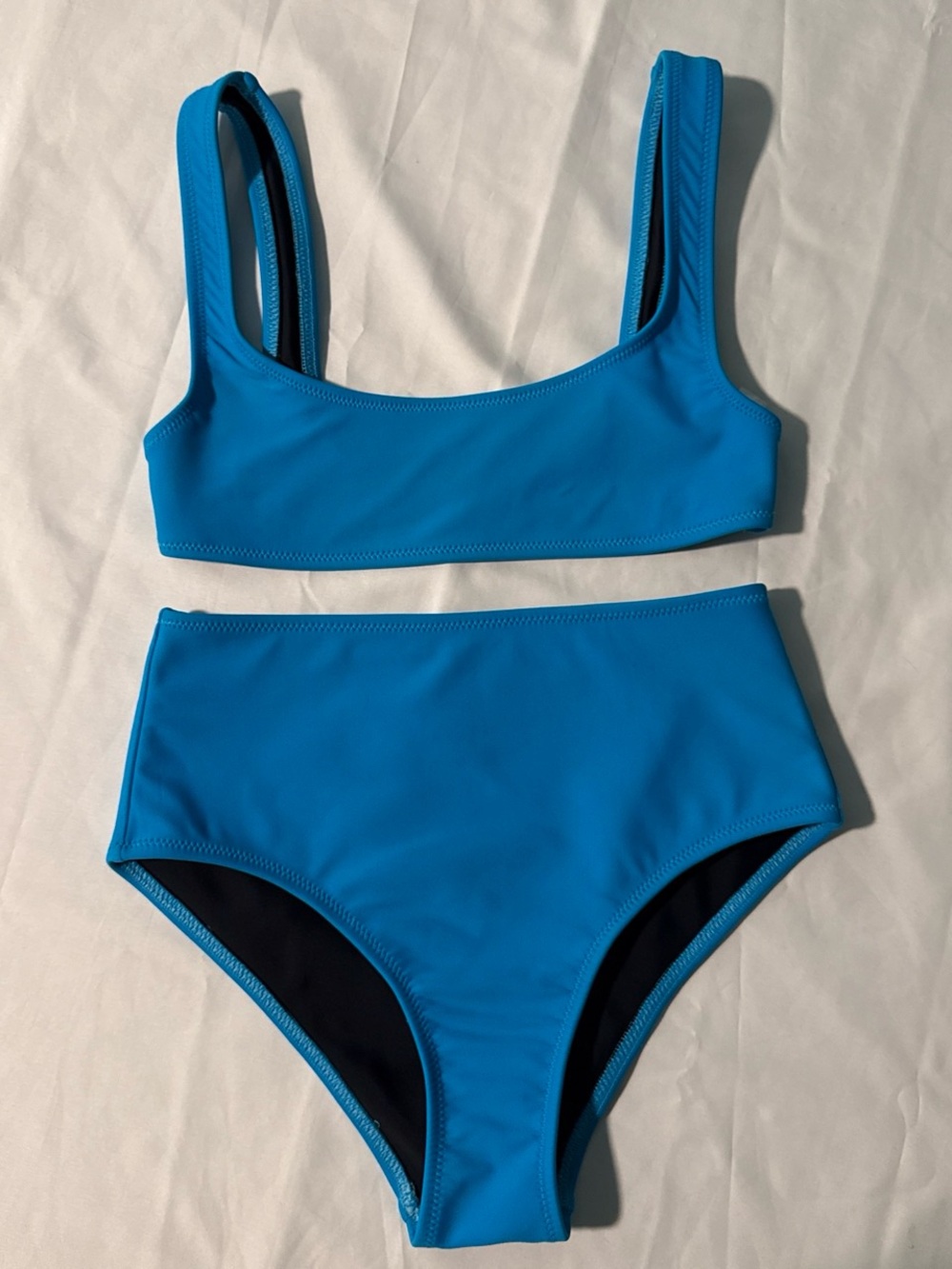 SOLID & STRIPED Bright Blue High-Waist Bikini